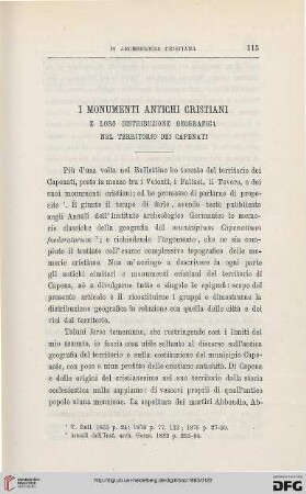 4.Ser.2.1883: I monumenti antichi christiani e loro distribuzione geografica nel territorio dei Capenati
