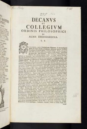 Decanus et Collegium Ordinis Philosophici ...