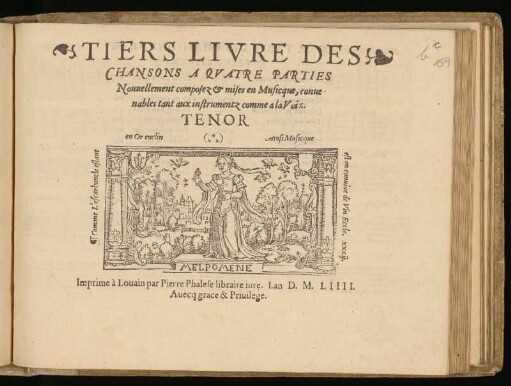 Tiers livre des chansons a quatre parties ... Tenor