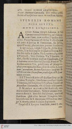 Itineris Romani Dies Sextus. Mons Esquilinus
