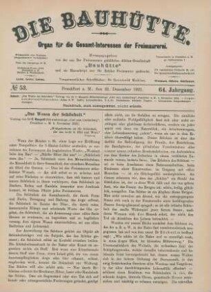 No 53. Frankfurt a. M., den 31. Dezember 1921. 64. Jahrgang.