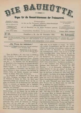 No 53. Frankfurt a. M., den 31. Dezember 1921. 64. Jahrgang.