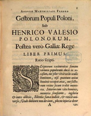 Gestorum populi Poloni sub Henrico Valesio Polonorum postea vero Galliae rege liber