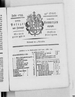 44tes Stück., Ausgabe vom 4. November 1795