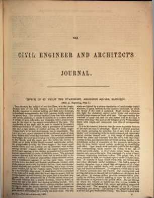 The Civil engineer & [and] architect's journal. 20. 1857