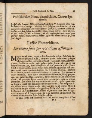 27-44, Lectio Pomeridiana.-Cogitatio.