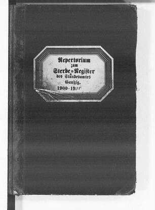 Alphabetisches Namenverzeichnis zum Sterberegister Gaußig