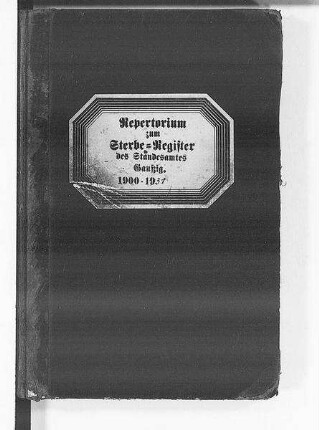 Alphabetisches Namenverzeichnis zum Sterberegister Gaußig