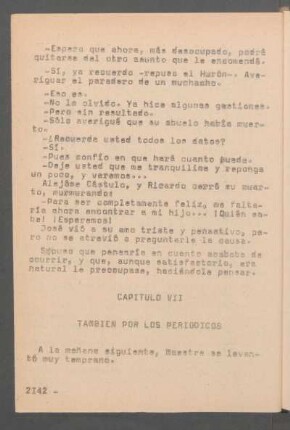 Capítulo VII - Tambien por los periodicos