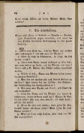 C. Die Haushaltung