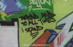 BEYOND AND TO ALL TIMES I STAND
