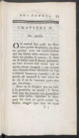 Chapitre IV. Des plaisirs