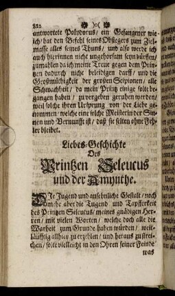 Liebes-Geschichte des Printzen Seleucus und der Amynthe
