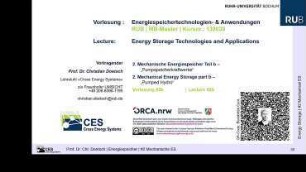 Energiespeichertechnologien- & Anwendungen: 2 b. Mechanische Energiespeicher - Pumpenspeicherkraftwerke