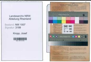 Entnazifizierung Josef Kropp , geb. 09.02.1901 (Dreher)