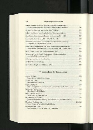 9. Verzeichnis der Rezensenten.
