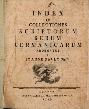 Index In Collectiones Scriptorum Rerum Germanicarum