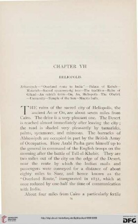 Chapter VII: Heliopolis