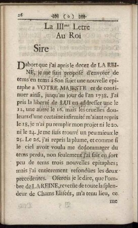 La IIIme Letre Au Roi Sire