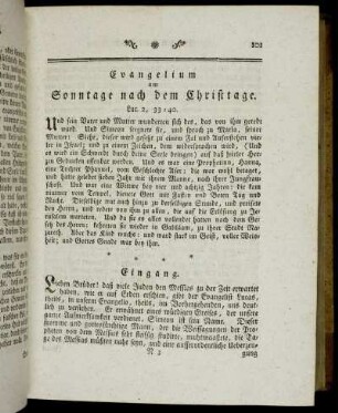 Evangelium am Sonntage nach dem Christtage. - Evangelium am Neu-Jahrs-Tage.