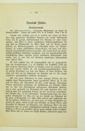 Theobald Fischer. Konstantinopel