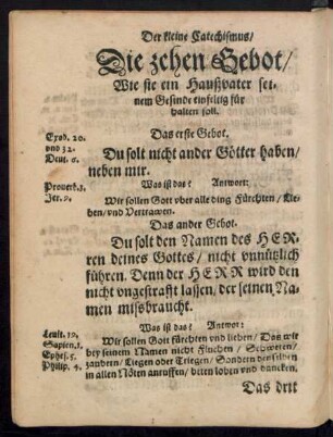 Die zehen Gebot/ Wie sie ein Haußvater seinem Gesindt einfeltig für halten soll.