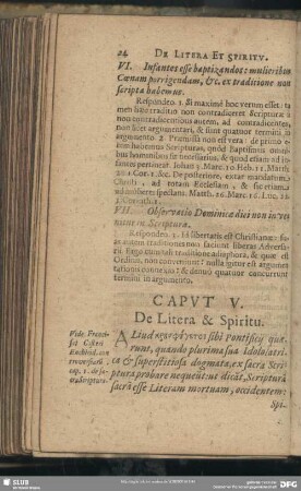 Caput V. De Litera & Spiritu