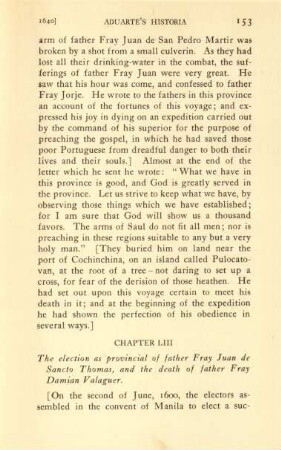 Chapter LIII. The election as provincial of father Fray Juan de Sancto Thomas, and the death of father Fray Damian Valaguer