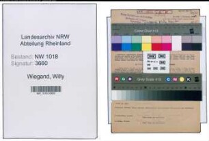 Entnazifizierung Willy Wiegand , geb. 20.09.1907 (Lagermeister)