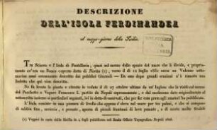 Descrizione dell'isola Ferdinandea al mezzo-giorno della Sicilia