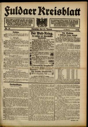 Ausgabe vom Dienstag, den 22. Januar 1918.