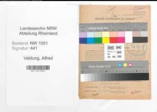 Entnazifizierung Alfred Veldung , geb. 04.06.1893 (Geschaeftsfuehrer)