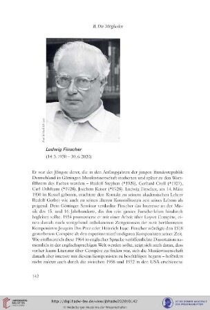 Ludwig Finscher : (14. 3. 1930 − 30. 6. 2020)