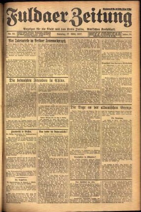 Erste Ausgabe vom Sonntag, den 27. März 1927.