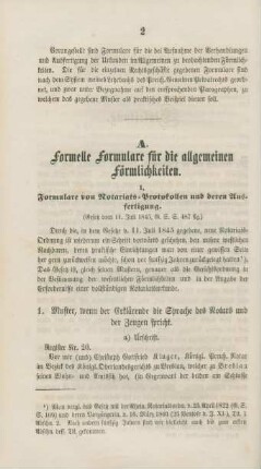 A. Formelle Formulare für die allgemeinen Förmlichkeiten.