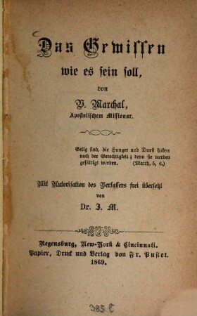 Das Gewissen, wie es sein soll