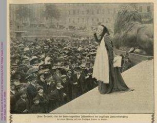 Charlotte Despard als Rednerin bei einer Versammlung auf dem Trafalgar Square, London