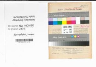 Entnazifizierung Heinz Unverfehrt, geb. 28.01.1903 (Landessekretaer)