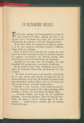 Un matrimonio modelo