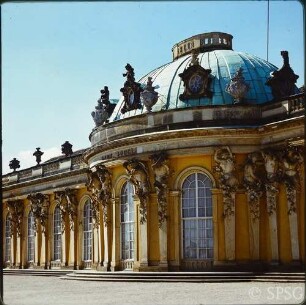 Potsdam, Park Sanssouci, Schloss Sanssouci, Seitenansicht