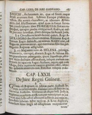 Cap. LXXII. De Jure Regni Guineæ.
