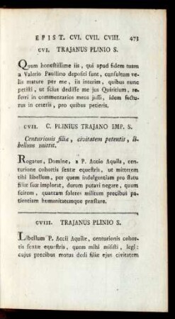 CVII. C. Plinius Trajano Imp. S.