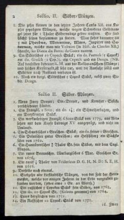 Sectio II. Silber-Münzen.