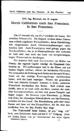 XVII. Durch Californien nach San Francisco. In San Francisco