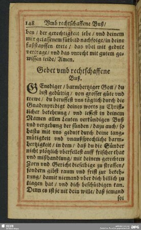 Gebet umb rechtschaffene Buß