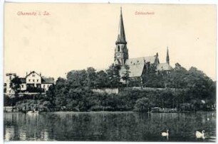 Chemnitz. Schlossteich und Schlosskirche