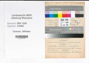 Entnazifizierung Wilhelm Coenen, geb. 03.07.1895 (Lehrer)