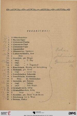 Verzeichnis (Nr. 1-481)