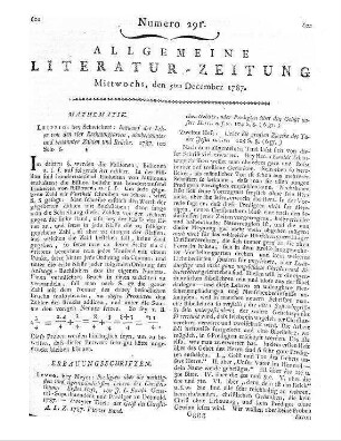 Entwurf der Lehre von den vier Rechnungsarten, ohnbenannter und benannter Zahlen und Brüche. Leipzig: Schwickert 1787