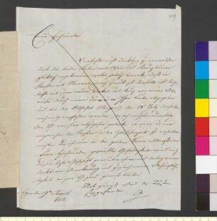 Brief von Goethe, Johann Wolfgang von an Gradl, Johann Wendelin